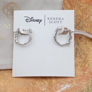 New Kendra Scott White Cz Disney Earrings Silver